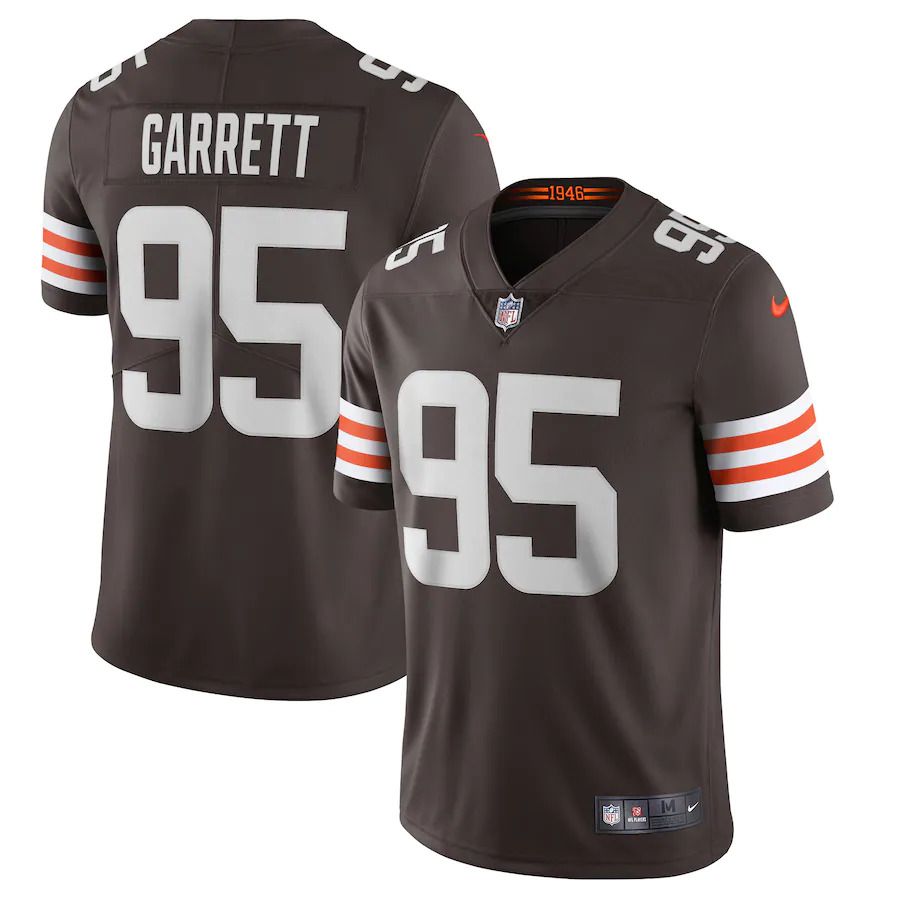 Men Cleveland Browns #95 Myles Garrett Nike Brown Vapor Limited NFL Jersey->cleveland browns->NFL Jersey